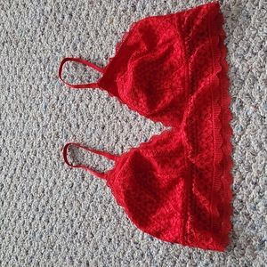 Red lace bralette